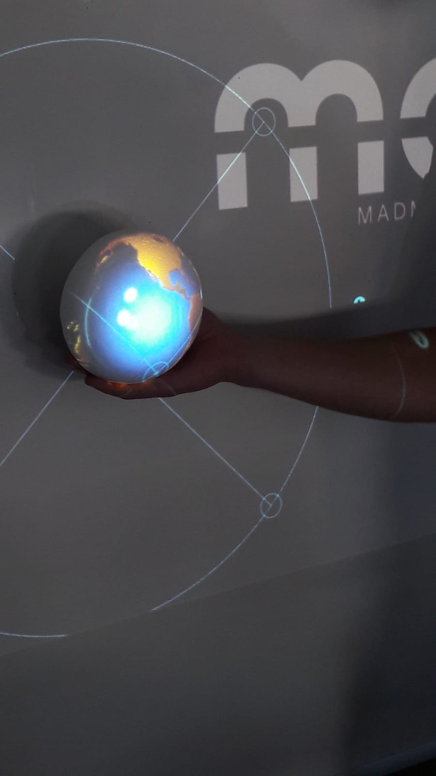 world projected on a ball